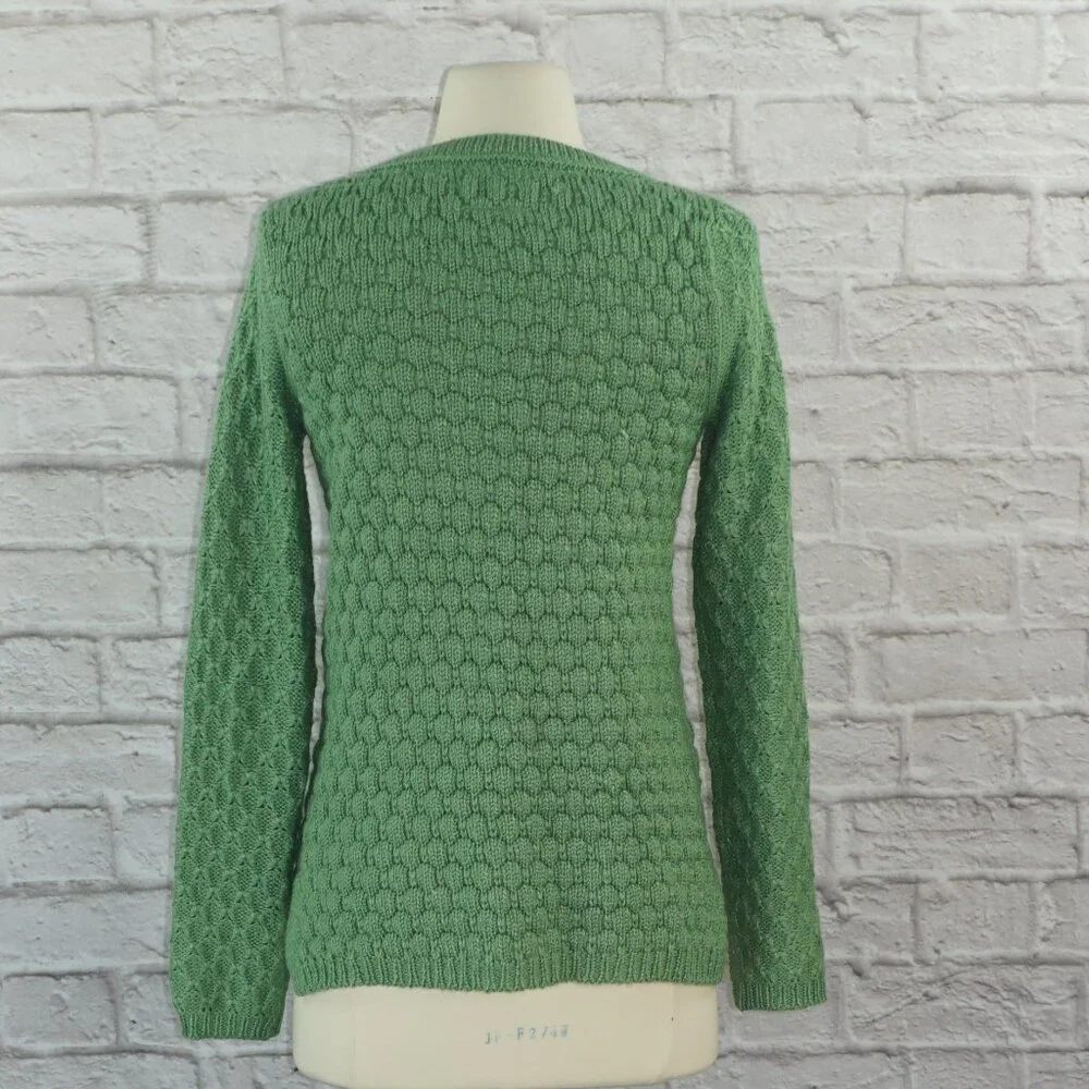 Anthropologie Field Flower Wool Mohair Green Sweater xs - Picture 3 of 8